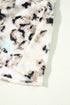 Leopard Print Buttoned Front 3/4 Sleeve Tiered Ruffled Hem Dress